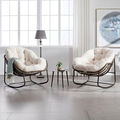 Hanging Egg Chair with Stand - All-Weather PE Rattan Boho Pod Swing Chair with Waterproof Cushion for Porch, Garden, Patio