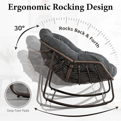 Hanging Egg Chair with Stand - All-Weather PE Rattan Boho Pod Swing Chair with Waterproof Cushion for Porch, Garden, Patio