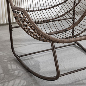 Hanging Egg Chair with Stand - All-Weather PE Rattan Boho Pod Swing Chair with Waterproof Cushion for Porch, Garden, Patio