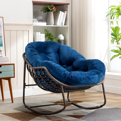 Hanging Egg Chair with Stand - All-Weather PE Rattan Boho Pod Swing Chair with Waterproof Cushion for Porch, Garden, Patio