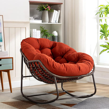Hanging Egg Chair with Stand - All-Weather PE Rattan Boho Pod Swing Chair with Waterproof Cushion for Porch, Garden, Patio