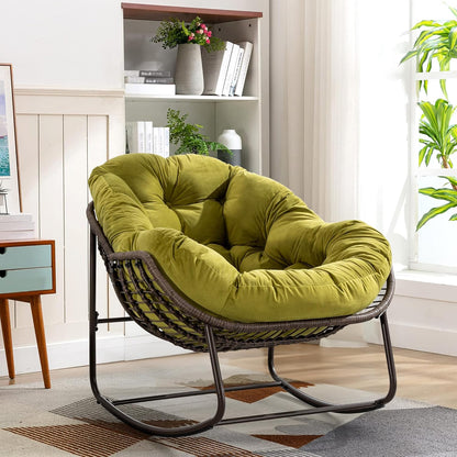 Hanging Egg Chair with Stand - All-Weather PE Rattan Boho Pod Swing Chair with Waterproof Cushion for Porch, Garden, Patio